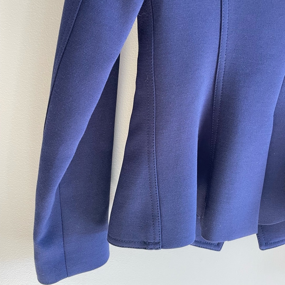 Smythe Asymmetrical Wrap Blazer - Navy Blue + Gold Buttons - Size 4 - Picture 14 of 16